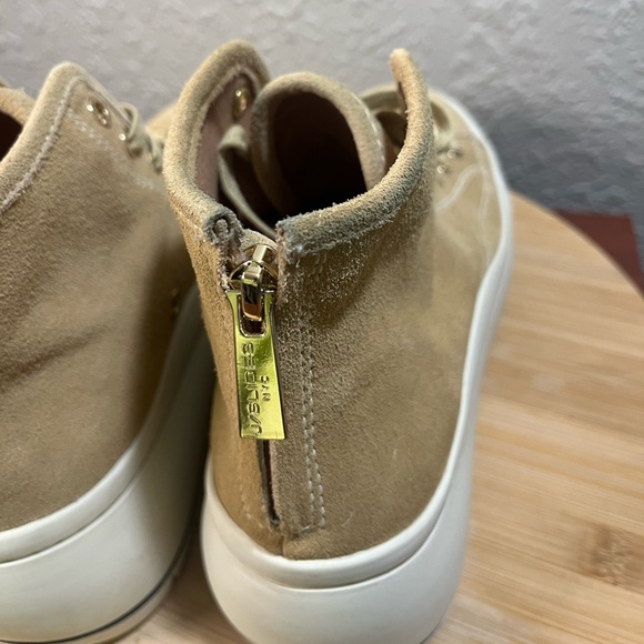🔥 J/SLIDES GRACIE TAN BEIGE LACE-UP PLATFORM SNEAKERS WOMENS SIZE 7M - Picture 8 of 10